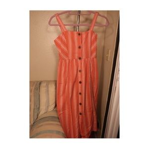 Orange button down dress